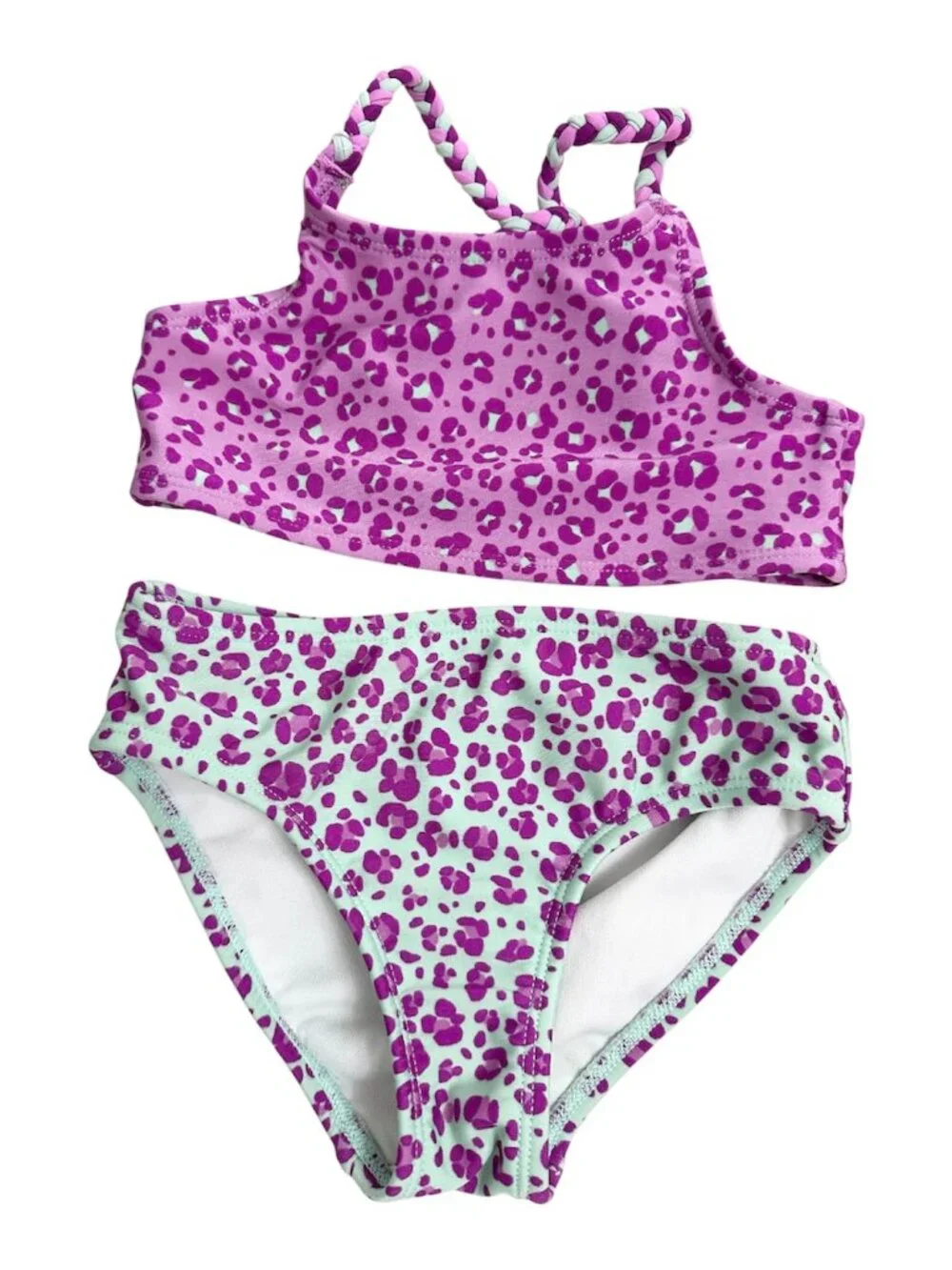 Cat & Jack Girl Bundle of 2 Swimwear Floral 2 Piece 3T Multicolor Pre-owned